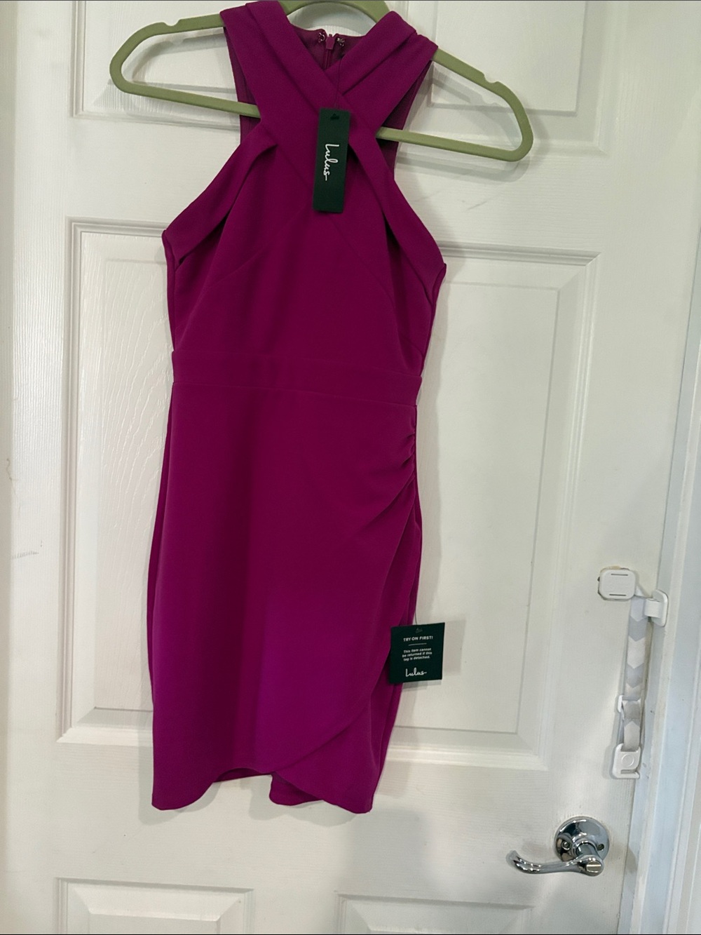 Lulu's Magenta criss-cross Dress-size XS
